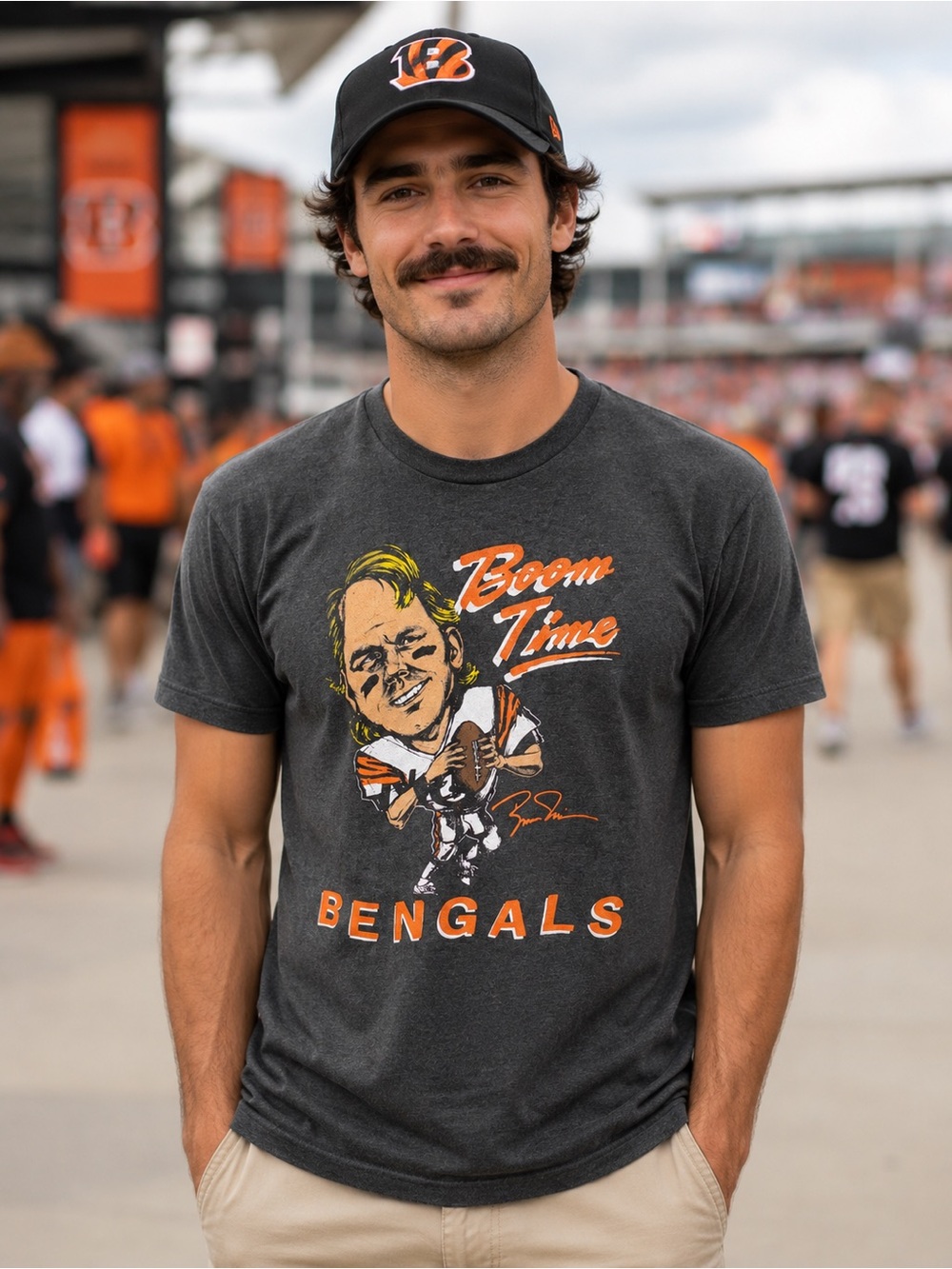 🆕 HOMAGE Cincinnati Bengals Boomer Esiason “Boom Time” Men’s Small Tee NWT